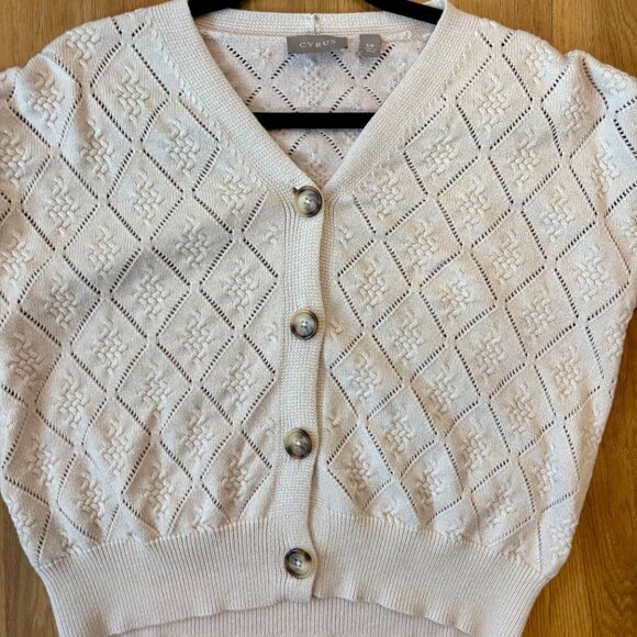 Cyrus Light Pink/Lavender Diamond Stitch Cardigan – Size Small - Picture 3 of 9